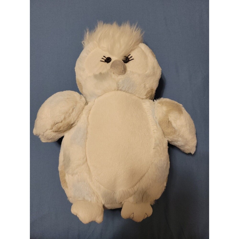 Little Giraffe Love Owl Plush White Blue Gray Dots Stuffed Animal 12" Very Soft